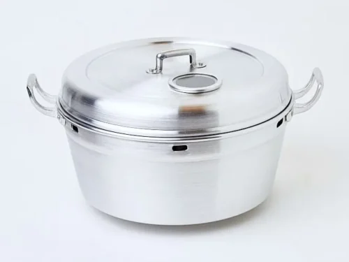 Olla de horno molde bizcochera de aluminio con visor y asas