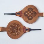 Soufflet en bois et en cuir fabriqué artisanalement 50 cm