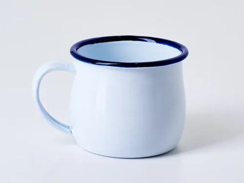 Pote taza pocillo de acero esmaltado con curvatura 6 cm 200ml