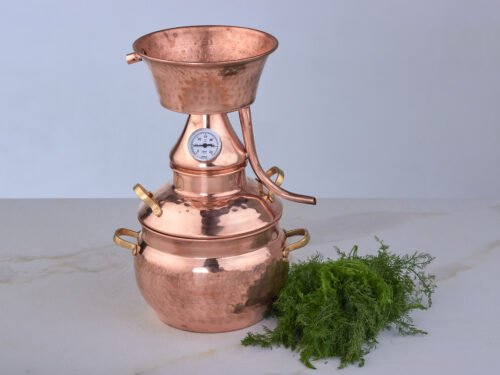 Alambic alquitara en cuivre artisanal 3 corps avec thermomètre intégré