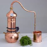 Alambic en cuivre premium 2 litres avec colonne basculante et raccords vissés
