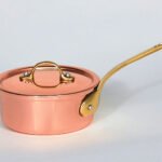 Casserole en cuivre avec couvercle, poignées en laiton et intérieur en acier inoxydable, différentes tailles