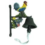 Cloche en fonte pour mur ou porte modèle Coq de couleurs