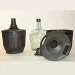Bonbonne en Verre à Ouverture Étroite, Revêtement en Plastique Noir Très Dur, Transport Conservation et la Fermentation du Vin, Boissons, Poignées Rigides Incassables 8 et 16L