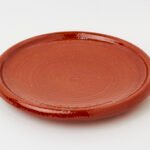 Assiette à côtelettes en argile réfractaire artisanale de 28 cm
