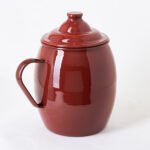 Faitout Convexe avec Couvercle en Acier Émaillé pour Tous Types de Cuisinières Vitrocéramique Gaz Induction Feu Ouvert 4 Tailles