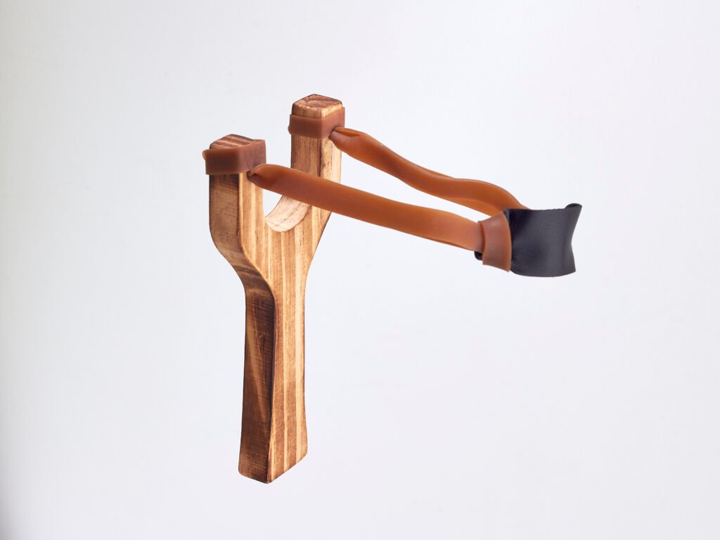 Tirachinas de madera efecto quemado tamaño grande 18x9cm