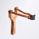 Lance-pierres en bois effet brûlé, grande taille 18x9cm
