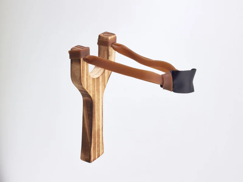 Tirachinas de madera efecto quemado tamaño grande 18x9cm