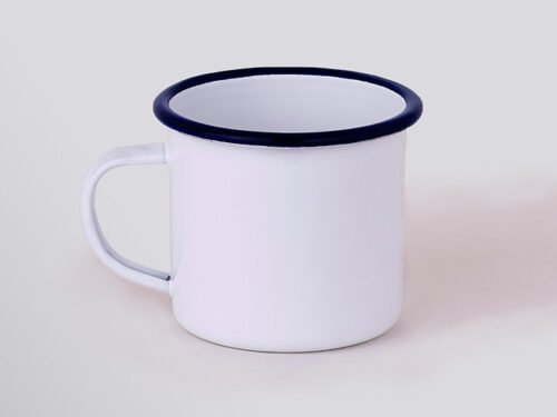 Pote taza pocillo de acero esmaltado recto 8 cm 400 ml