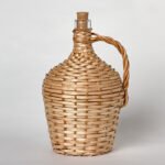 Bouteille Carafe en Verre de 2 litres avec Revêtement en Osier Intégral