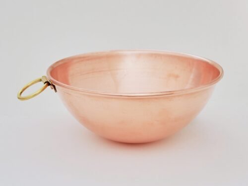 Bol à battre les œufs en cuivre avec anse en laiton – 18 cm