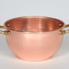 Bol rond en cuivre artisanal avec poignées en laiton de 14 cm