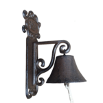 Cloche en fonte pour mur ou porte modèle Époque avec finition rustique vieillie.