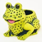 Grenouille en céramique avec cache-pot – 29 × 22 cm