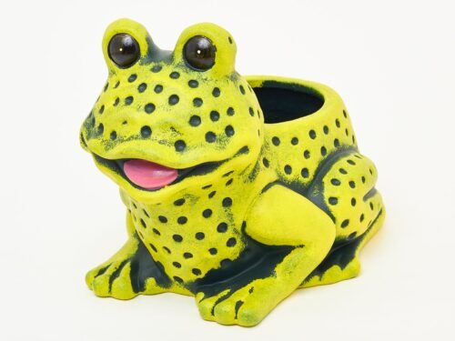 Grenouille en céramique avec cache-pot – 29 × 22 cm