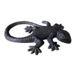 Lézard en fonte vieillie figurine décorative pour jardin 21x14 cm