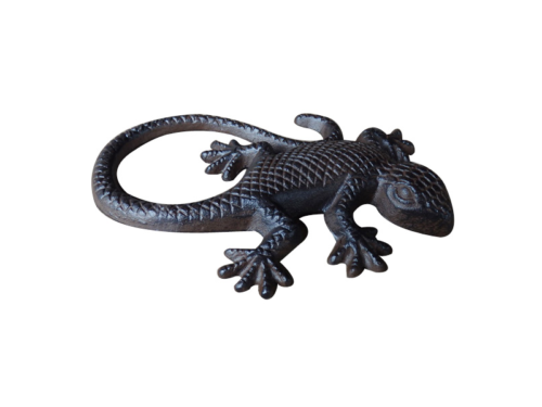 Lagarto decorativo de hierro envejecido 22 centímetros