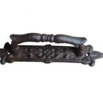 Poignée de porte en fer finition rustique de 24 cm, modèle Tolède.
