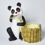 Panda en céramique avec cache-pot pour le jardin – 31 × 33 cm