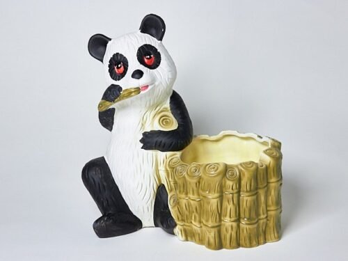 Panda en céramique avec cache-pot pour le jardin – 31 × 33 cm