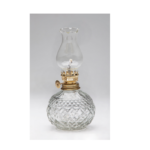 Petite lampe à pétrole en verre avec mèche en coton et réglage – 19 cm