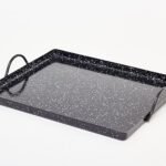 Plat llauna en fer émaillé avec anses pour escargots et riz – 26 × 30 cm