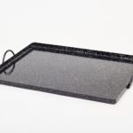 Plat llauna en fer émaillé avec anses pour escargots et riz – 42 × 32 cm