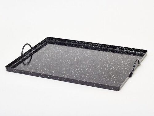 Plat llauna en fer émaillé avec anses pour escargots et riz – 42 × 32 cm