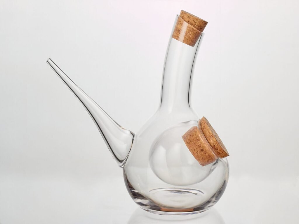 Porron rafraîchisseur en verre soufflé avec compartiment à glaçons – 500 ml