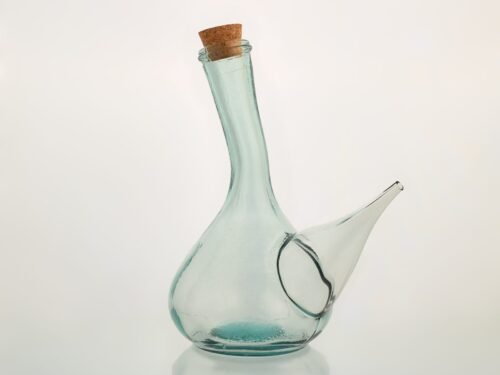 Porron en verre artisanal avec bouchon en liège – 750 ml, fabriqué en Espagne