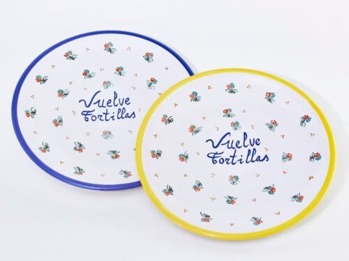 Retourne-tortilla en céramique artisanale de Talavera peinte à la main – 28 cm