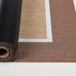 Tapis en vinyle marron et beige pour intérieur et extérieur – Plusieurs tailles
