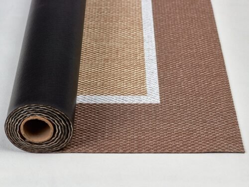 Tapis en vinyle marron et beige pour intérieur et extérieur – Plusieurs tailles