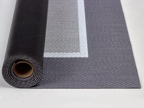 Tapis en vinyle noir et gris pour intérieur et extérieur – Plusieurs tailles